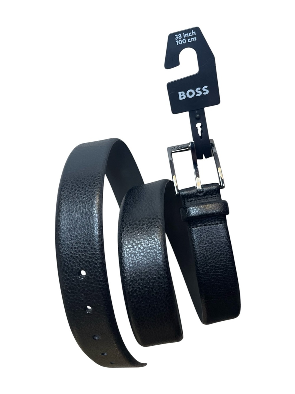 Boss Eloy Black Leather Belt NWT